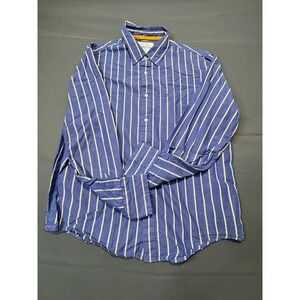 Aeropostale Mens Long Sleeve Blue Stripe Button Down‎ Shirt Size L